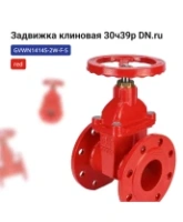 Задвижка клиновая 30ч39р (аналог МЗВГ) DN.ru GVWN1414S-2W-F-S red Ду100 Ру10/16 фланцевая, корпус - чугун GGG50, уплотнение - силикон, со штурвалом и невыдвижным штоком, цвет - красный