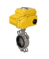 Затвор дисковый поворотный DN.ru WBV3232E-2W-Fb-H Ду125 Ру16, корпус - нержавеющая сталь 316L, диск - нержавеющая сталь 316L, уплотнение - EPDM, с электроприводом DN.ru QT-N-010EM-O1-24VDC-У1 24В