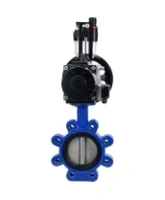 Затвор дисковый поворотный DN.ru WBV1631N-2W-Fb-H Ду150 Ру16 LUG корпус - чугун QT450, диск - нержавеющая сталь 304, уплотнение - NBR, с пневмоприводом PA-DA-105-1, пневмораспределителем 4M310-08 DC24V и БПВ AFC2000
