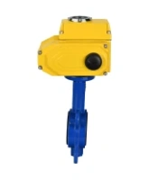 Затвор дисковый поворотный DN.ru WBV1413E-2W-Fb-H Ду100 Ру16, корпус - чугун GGG50, диск - чугун GGG40, уплотнение - EPDM, с четвертьоборотным электроприводом DN.ru QT-N-010EM-O1-24VDC-У1