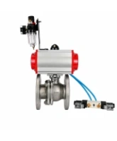 Кран шаровой DN.ru BV3232P(2pc)-FP-F-ISO-H WDVF Ду65 Ру16 полнопроходной, фланцевый, корпус - нержавеющая сталь 316, уплотнение - PTFE, с пневмоприводом PA-SA-130, пневмораспределителем 4V320-08 AC220V и БПВ AFC2000