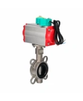 Затвор дисковый поворотный DN.ru WBV3232V-2W-Fb-H Ду80 Ру16, корпус - нержавеющая сталь 316L, диск - нержавеющая сталь 316L, уплотнение - VITON, с пневмоприводом PA-SA-105 и магнитным переключателем ALS200D