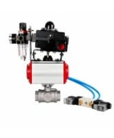 Кран шаровой DN.ru BV3232P(4pc)-SP-3WT-T-ISO-H WDVF Ду25 Ру63 стандартнопроходной, 3-ходовой Т-тип, внутренняя резьба, нержавеющая сталь AISI 316, PTFE, с пневмоприводом PA-DA-065, пневмораспределителем 4V320-08 AC220V, БКВ APL-410N EX и БПВ AFC2000