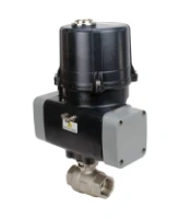 Кран шаровой DN.ru BV3232P(2pc)-FP-T-ISO-H Ду10 Ру63 полнопроходной, резьбовой, внутренняя резьба, корпус - нержавеющая сталь 316, уплотнение - PTFE, с электроприводом четвертьоборотным DN.ru QTSA-N-003EM-O0-220VAC с пружинным возвратом