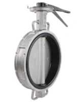 Затвор дисковый поворотный DN.ru WBV3232N-2W-Fb-H Ду300 Ру16 межфланцевый, корпус - нержавеющая сталь 316L, диск - нержавеющая сталь 316L, уплотнение - NBR, с рукояткой, квадрат 22х22, F10