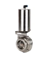 Затвор дисковый поворотный кламповый DN.ru WBV3131S-2W-C-H Ду100 Ру10 корпус - пищевая нержавеющая сталь 304, уплотнение – Silicon, с пневмоприводом DN.ru PA-SA-85 с возвратными пружинами