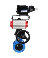Затвор дисковый поворотный DN.ru WBV1313E-2W-F-H Ду100 Ру16 фланцевый, корпус - чугун GGG40, диск - чугун GGG40, EPDM, с пневмоприводом DN.ru PA-DA-105, позиционером DN.ru YT-1000RSN с обратной связью и ручным дублером DN.ru MON1-250-T26-ISO