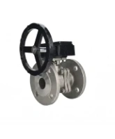 Кран шаровой DN.ru BV3232P(2pc)-FP-F-ISO-H Ду50 Ру16 полнопроходной фланцевый, корпус - нержавеющая сталь 316, уплотнение - PTFE, с редуктором RDN RQN3-150Z-T24