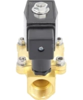 Клапан электромагнитный DN.ru VS200-ET-NC-24VDC 3/4″ Ду20 Ру7, соленоидный двухходовой, корпус - латунь, уплотнение - EPDM, резьбовой, нормально-закрытый, прямого действия, катушка - 24В