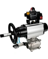 Кран шаровой DN.ru BV3232P(3pc)-FP-W-ISO-H Ду80 Ру25, полнопроходной, трехсоставной, нержавеющая сталь 316, уплотнение - PTFE, под приварку, с пневмоприводом PA-DA-105-1, пневмораспределителем 4V320-08 AC220V, БКВ APL-410N Ex