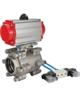 Кран шаровой DN.ru BV3232P(3pc)-FP-SW-ISO-H Ду65 Ру63 полнопроходной, корпус - нержавеющая сталь SS316, под приварку, с пневмоприводом PA-SA-130, пневмораспределителем 4V320-08 AC220V