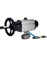 Кран шаровой DN.ru BV3232P(2pc)-FP-T-ISO-H Ду80 Ру40, полнопроходной, внутренняя резьба, нержавеющая сталь SS316, уплотнение - PTFE, с пневмоприводом PA-DA-105-1 двойного действия, с пневмораспределителем 4V320-08 AC220V