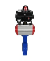 Затвор дисковый поворотный DN.ru WBV1616E-2W-Fb-H Ду100 Ру16 LUG корпус - чугун QT450, диск - чугун QT450, уплотнение - EPDM, с пневмоприводом DN.ru PA-SA-130 и БКВ APL-410N EX