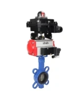 Затвор дисковый поворотный DN.ru WBV1413E-2W-Fb-H Ду40 Ру16, корпус - чугун GGG50, диск - чугун GGG40, уплотнение - EPDM, с пневмоприводом DN.ru PA-DA-052 двойного действия, пневмораспределителем 4M310-08 AC220V, БКВ APL-410N EX