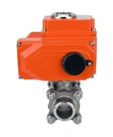 Кран шаровой DN.ru BV3232P(3pc)-FP-W-ISO-H WDVF Ду15 Ру63 полнопроходной, трехсоставной, корпус - нержавеющая сталь 316, уплотнение - PTFE, под приварку, с 1/4-оборотным электроприводом DN.ru QT-N-003EM-O1-24VDC-У1 HARK