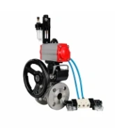 Кран шаровой DN.ru BV3232P(2pc)-FP-F-ISO-H Ду80 Ру16, фланцевый, полнопроходной, двухсоставной, нержавеющая сталь SS316, PTFE, с пневмоприводом PA-DA-083, с пневмораспределителем 4V320-08 AC220V, ручным дублером MON2-450-T28-ISO, БПВ AFC2000