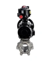 Кран шаровой DN.ru BV3232P(3pc)-FP-SW-ISO-H Ду100 Ру63 полнопроходной, корпус - нержавеющая сталь SS316, под приварку, с пневмоприводом PA-DA-105-1, пневмораспределителем 4M310-08 AC220V, БКВ APL-510N EX, БПВ AFC2000