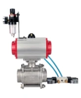 Кран шаровой DN.ru BV3232P(3pc)-FP-W-ISO-H WDVF Ду40 Ру40 полнопроходной, трехсоставной, корпус - нержавеющая сталь 316, уплотнение - PTFE, под приварку, с пневмоприводом PA-SA-105, пневмораспределителем 4V320-08 AC220V, БПВ AFC2000