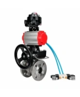Кран шаровой DN.ru BV3232P(2pc)-FP-F-ISO-H WDVF Ду80 Ру16 полнопроходной, фланцевый, нержавеющая сталь 316, PTFE, с пневмоприводом PA-DA-105, пневмораспределителем 4V320-08 AC220V, БКВ APL-510N EX и ручным дублером MON2-450-T28-ISO