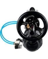 Кран шаровой DN.ru BV4242E-FP-GRM-ISO Дн50 Ру10 полнопроходной, корпус - НПВХ, шар - НПВХ, уплотнение - EPDM, с пневмоприводом PA-DA-105-1 и пневмораспределителем 4V320-08 AC220V