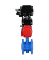 Затвор дисковый поворотный DN.ru WBV1313E-2W-F-H Ду100 Ру16 фланцевый, корпус - чугун GGG40, диск - чугун GGG40, уплотнение - EPDM, с пневмоприводом DN.ru PA-DA-105 и позиционером DN.ru YT-1000RSN с обратной связью