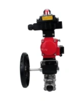 Кран шаровой DN.ru BV3232P(3pc)-FP-W-ISO-H LONG Ду65 Ру25 полнопроход., корпус - нерж.сталь 316, уплотнение - PTFE, под приварку, с пн.приводом PA-DA-083, пн.распределителем 4M310-08 AC220V, ручным дублером MON2-450-T28-ISO и БКВ APL-410N EX