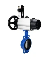 Затвор дисковый поворотный DN.ru WBV1413E-2W-Fb-H Ду150 Ру16, корпус - чугун GGG50, диск - чугун GGG40, уплотнение - EPDM, с пневмоприводом DN.ru PA-DA-105-1 двойного действия, пневмораспределителем 4M310-08 AC220V, БПВ AFC2000