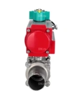 Кран шаровой DN.ru BV3232P(3pc)-FP-W-ISO-H LONG Ду80 Ру25 полнопроходной, корпус - нержавеющая сталь 316, уплотнение - PTFE, под приварку, с пневмоприводом PA-DA-083 и магнитным переключателем ALS200D