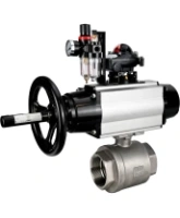 Кран шаровой DN.ru BV3232P(2pc)-FP-T-ISO-H Ду100 Ру40 полнопроходной двухходовой, нержавеющая сталь SS316, внутренняя резьба, PTFE, с пневмоприводом PA-DA-105-1 двойного действия, с пневмораспределителем 4M310-08 AC220V, с БКВ APL-210N, с БПВ AFC2000
