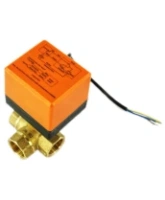 Кран шаровой DN.ru BV0030NP-SP-3L-T-ED Ду20 Ру16 стандартнопроходной, L-тип, трехходовой, латунь, внутренняя резьба, уплотнение - нитриловый каучук / PTFE, с электроприводом 220В без концевых выключателей