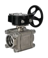 Кран шаровой DN.ru BV3232P(3pc)-FP-SW-ISO-H Ду100 Ру63 полнопроходной, корпус - нержавеющая сталь SS316, под приварку, с редуктором RDN RQN5-500Z-T30
