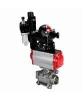 Кран шаровой DN.ru BV3232P(3pc)-FP-W-ISO-H Ду65 Ру25, полнопроходной под приварку, нержавеющая сталь SS316, уплотнение - PTFE, с пневмоприводом PA-DA-083 двойного действия, с пневмораспределителем 4M310-08 AC220V, с БКВ APL-210N, с БПВ AFC2000