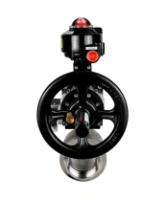 Кран шаровой DN.ru BV3232P(2pc)-FP-T-ISO-H Ду100 Ру40 полнопроходной двухходовой, нержавеющая сталь SS316, внутренняя резьба, уплотнение - PTFE, с пневмоприводом PA-DA-105-1 двойного действия, с пневмораспределителем 4M310-08 AC220V, с БКВ APL-510N EX