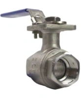 Кран шаровой DN.ru BV3232P(2pc)-FP-T-ISO-H Ду25 Ру63 полнопроходной двухходовой, нержавеющая сталь 316, внутренняя резьба, уплотнение - PTFE, с ISO-фланцем и рукояткой, 11х11, F04/F05