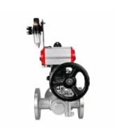 Кран шаровой DN.ru BV3232P(2pc)-FP-3WL-F-ISO-H Ду20 Ру16 HYMT трехходовой L-тип, полнопроходной, фланцевый, корпус - нерж.сталь AISI316, с пневмоприводом PA-DA-052, пн.распределителем 4M320-08 AC220V, ручным дублером MON1-250-T26-ISO и БПВ AFC2000