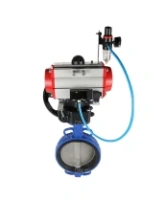 Затвор дисковый поворотный DN.ru WBV1413E-2W-Fb-H Ду300 Ру16, корпус - чугун GGG50, диск - чугун GGG40, EPDM, с пневмоприводом PA-DA-140 двойного действия, пневмораспределителем 4M310-08 AC220V, ручным дублером MON4-1200-T54-ISO, БПВ AFC2000