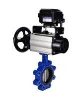 Затвор дисковый поворотный DN.ru WBV1631N-2W-Fb-H Ду150 Ру16 LUG корпус - чугун QT450, диск - нержавеющая сталь 304, уплотнение - NBR, с пневмоприводом PA-DA-105-1 и позиционером YT-1000RSN без обратной связи