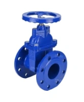 Задвижка клиновая 30ч39р (аналог МЗВ) DN.ru GVWN1414E-2W-F-S blue Ду125 Ру10/16 фланцевая, корпус - чугун GGG50, уплотнение - EPDM, со штурвалом и невыдвижным штоком, цвет - синий
