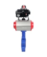Затвор дисковый поворотный DN.ru WBV1616E-2W-Fb-H Ду100 Ру16 LUG корпус - чугун QT450, диск - чугун QT450, уплотнение - EPDM, с пневмоприводом DN.ru PA-SA-130, пневмораспределителем 4M310-08 AC220V и БКВ APL-410N EX