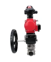Кран шаровой DN.ru BV3232P(3pc)-FP-W-ISO-H LONG Ду65 Ру25 полнопроход., корпус - нерж.сталь 316, уплотнение - PTFE, под приварку, с пн.приводом PA-DA-083, пн.распределителем 4M310-08 AC220V, ручным дублером MON2-450-T28-ISO и БКВ APL-210N
