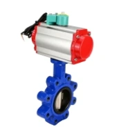 Затвор дисковый поворотный DN.ru WBV1616E-2W-Fb-H Ду125 Ру16 LUG корпус - чугун QT450, диск - чугун QT450, уплотнение - EPDM, с пневмоприводом PA-DA-105, пневмораспределителем 4M310-08 AC220V и магнитным переключателем ALS200D
