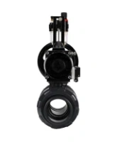 Кран шаровой DN.ru BV4242E-FP-GRM-ISO Дн50 Ру10 полнопроходной, корпус - НПВХ, шар - НПВХ, уплотнение - EPDM, с пневмоприводом PA-DA-105-1, пневмораспределителем 4M310-08 AC220V и БПВ AFC2000