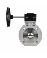 Кран шаровой DN.ru Ду80 Ру16 полнопроходной, межфланцевый, корпус - нержавеющая сталь 316, уплотнение - PTFE, с редуктором DN.ru HAM RQN1-180ZT40 (BV3232P-FP-Fb-ISO-H WDVF)