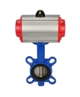 Затвор дисковый поворотный DN.ru WBV1132N-2W-Fb-H Ду125 Ру16, корпус - чугун GG25, диск - нержавеющая сталь 316L, уплотнение - NBR, с пневмоприводом DN.ru PA-DA-105 двойного действия, пневмораспределителем 4M310-08 AC220V