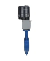 Затвор дисковый поворотный DN.ru WBV3432V-2W-Fb-H Ду80 Ру16, корпус - углеродистая сталь WCB, диск - нержавеющая сталь 316L, уплотнение - Viton, с электроприводом DN.ru QTSA-N-005EM-O0-220VAC с пружинным возвратом