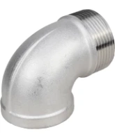 Отвод (уголок) DN.ru ВР-НР-304 1 1/2″ Ду40 Ру16 угол 90°, корпус - нержавеющая сталь 304, присоединение - внутренняя / наружная резьба