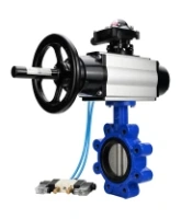 Затвор дисковый поворотный DN.ru WBV1631N-2W-Fb-H Ду150 Ру16 LUG корпус - чугун QT450, диск - нержавеющая сталь 304, уплотнение - NBR, с пневмоприводом PA-DA-105-1, пневмораспределителем 4V320-08 AC220V и БКВ APL-210N