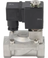Клапан электромагнитный DN.ru VS431-ET-NC-24VDC 3/4″ Ду20 Ру16, соленоидный двухходовой, корпус - нержавеющая сталь 304, уплотнение - EPDM, резьбовой, нормально-закрытый, пилотный, катушка - 24В