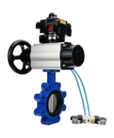 Затвор дисковый поворотный DN.ru WBV1631N-2W-Fb-H Ду150 Ру16 LUG корпус - чугун QT450, диск - нержавеющая сталь 304, уплотнение - NBR, с пневмоприводом PA-DA-105-1, пневмораспределителем 4V320-08 AC220V и БКВ APL-410N EX