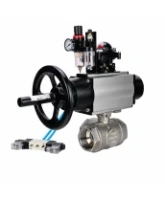 Кран шаровой DN.ru BV3232P(4pc)-SP-3WL-T-ISO-H WDVF Ду65 Ру40 стандартнопроходной, 3-ходовой L-тип, внутренняя резьба, нержавеющая сталь AISI 316, PTFE, с пневмоприводом PA-DA-105-1, пневмораспределителем 4V320-08 AC220V, БКВ APL-210N и БПВ AFC2000